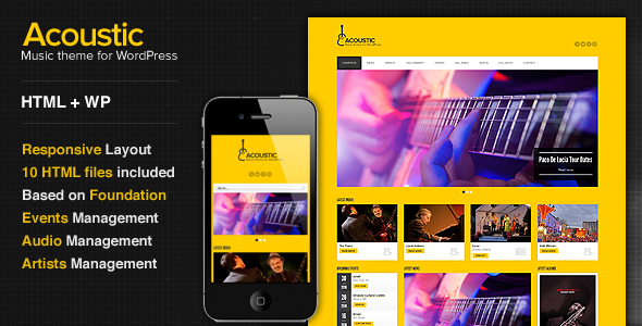 Acoustic - Premium Music WordPress Theme - ThemeForest Item for Sale